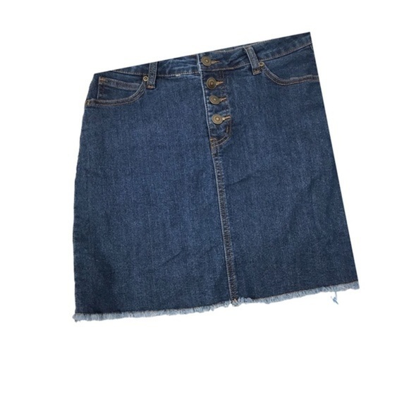 Modcloth Button Fly Denim Mini Skirt size 8 - Picture 3 of 7
